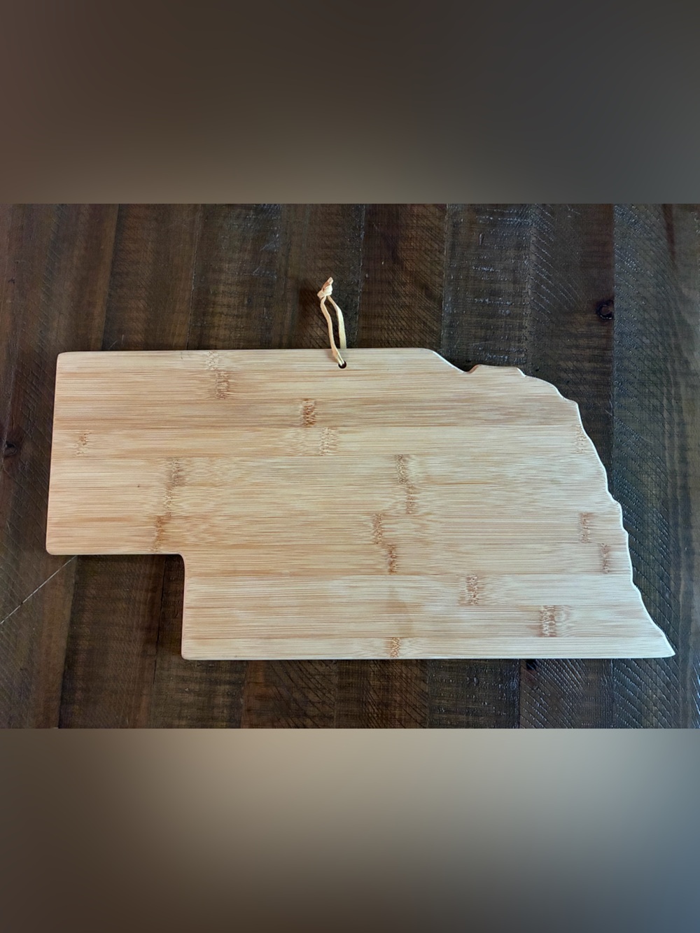 Nebraska-shaped Bamboo Serving/Charcuterie Board - Natural Light Wood